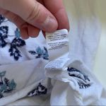 Lucky Brand 100% Cotton White Blue Embroidered Flower Cold Shoulder Top Photo 10