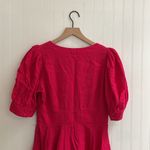 HOUSE OF HARLOW 1960 Linen Puff Sleeve Lace Front Mini Dress Fit & Flare Size 6 Pink Photo 8