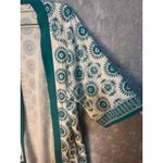 Soft Surroundings  Kimono L/XL Turquoise Embroidered Sequined Floral Boho Photo 3