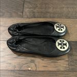 Tory Burch  Black and Silver Reva Ballet Flats Sz 7 Photo 3