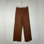 Anthropologie Maeve The Colette Cropped Wide-Leg Linen Brown Trousers Sz 28 Photo 3