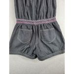 Zawary Womens Romper Shorts Size L Gray Tribal Embroidered Strapless Casual Gray Size L Photo 9