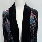 Chico's Chico’s Black Floral Semi Sheer & Flocked Velvet Open Front Cardigan Whimsigoth Photo 1