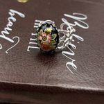 Vintage Floral Glass Cameo Ring | Adjustable Stainless Steel | Holiday Gift Black Photo 7