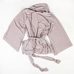 Lovers + Friends NEW Ribbed Knit Stretch Belted Open Front Kimono Cardigan Mauve Photo 3