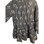 Anthropologie Tiered Babydoll Blouse Black Floral Sz XS Photo 7
