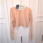 NWT Bestisun Women's Peach Long Sleeve Workout‎ Crop Top Size Medium Tan Photo 1