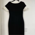 Vintage Zoet Black & White Contrast Trim Bodycon Midi Dress Womens 6 Academia Photo 6