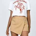 Princess Polly Carter Skort Beige Khaki Mini Skirt Asymmetrical Button Party 0 Photo 0