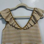 Madewell  Belhaven Ruffle Stripe Sweater Tank in Heather Camel Merino Wool NWT Photo 2