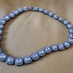 SILVER CRYSTAL SQUARE TENNIS ISIS CHAIN 18" Photo 0