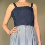 Vintage Plaza South belted midi dress spaghetti strap blue pleated skirt sz L Size L Photo 2