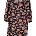 Tinley  Floral Paisley Scoop Neck Dress‎ Women's Medium Black Cottagecore Grandma Photo 0