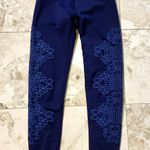 Aerie Navy Blue Embroidered Leggings Photo 0