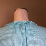 Chico's Chico’s Ombre Tunic Top White Aqua Sz 2 EUC Ruffle Resort Wear Coastal Cruise Photo 12