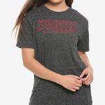 Stranger Things  Speckled Charcoal Graphic Short Sleeve Shirt Photo 0