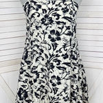 Far Away Tropical Floral Print A Line Sundress Cream Black Small Photo 0
