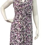 Daisy Fuentes  Purple Gray Combo Abstract Sleeveless Dress Small Twisted Preppy Photo 0