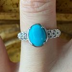 Sleeping Beauty Turquoise Sterling Silver Ring Size 7 Blue Photo 0