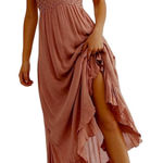 Free People  One medium Adella crochet lace maxi slip dress D2 3101 Photo 0