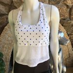 Fabletics  Polka Dot Ryan Midi Sports Bra Top Ruched Sides Women's Size Medium Photo 0