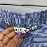 Orvis  blue white linen draw string pockets cropped pants preppy lightweight Photo 4