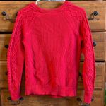Gap  Pullover Cable Knit Fisherman Sweater Size Small Red 100% Cotton Photo 1