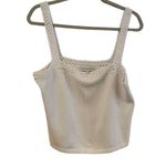 White + Warren White Crop Crochet Knit Sleeveless Top Sz. L Size L Photo 2