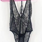 Victoria's Secret  Bodysuit Size Small Lace Lingerie Black Plunge Sexy Strappy Photo 0