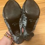 Balenciaga  Drapy 80 High Heel Slide blue black snakeskin Mules Sandals Pumps Photo 5