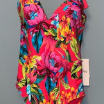 KikiRio Juno Halter One Piece in Coral Tropic Size Medium Red Photo 0