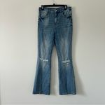 Anthropologie Pilcro The Icon Flare Distressed High Rise Medium Wash Jeans 29 Photo 2