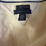 Tommy Hilfiger  Sweater Womens Large Ivory Pink Argyle V Neck Pima Cotton Knit Photo 2