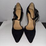 L.A.M.B. Nadeen Stiletto Pumps Black Suede Heels Adjustable Ankle Strap Size 10M Photo 5