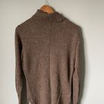 Classic Alpaca Brown Turtleneck Sweater Fringe Cable Knit 100% Alpaca Size Large Photo 5