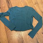 Anthropologie  Pilcro Cotton Seamed L/S Top Green Teal SMALL Photo 7