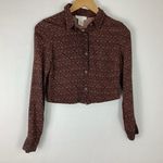 Kirious  Los Angeles Cropped Button Down Shirt Small Brown Photo 0