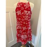 Westport  Red Embroidered Floral Sleeveless Halter‎ Dress - Summer Casual Party Photo 3