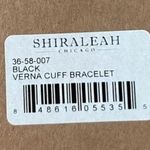 Anthropologie  Shiraleah Chicago Verna cuff bracelet brass and black leather NWT Photo 3