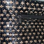 Snakeskin print black woven tote bag purse EUC Photo 2