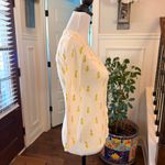 Merona NWOT Cream Button-Up V-Neck Cardigan w/ Pineapple Pattern 3/4 Sleeves Photo 2