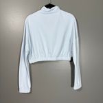 Refuge  Athletics Women's Pale Blue Crop 3/4 Zip Sweatshirt - Small - Athleisure Photo 5