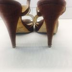 Oscar de la Renta  Brown Leather Slingback Heels Size 6.5 (EU 37) Photo 4
