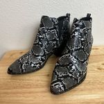 Bar III Women's Synthetic Pull On Black White Snake Skin Print Ankle Bootie Photo 1