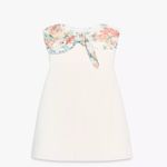 ZARA Floral White Strapless Dress Photo 9