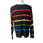 Peace Love World NWT,  Rainbow Striped Sweater, Sz L Photo 3