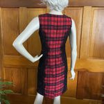 Chetta B  Red Black Plaid Lace Trim Sleeveless Sheath Dress 2 Lumberjack Buffalo Photo 5