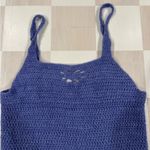 Handmade Periwinkle Lavender Wool Knit Cropped Cottagecore Tank Top Size M Photo 1