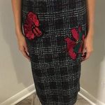 Philosophy Anthropologie Wool Blend Plaid Pencil Embroidered Skirt Size 4. Photo 0
