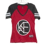 Kane Brown Red Gray Jersey V Neck Shirt Womens S Stretch Country Music Sporty Photo 0